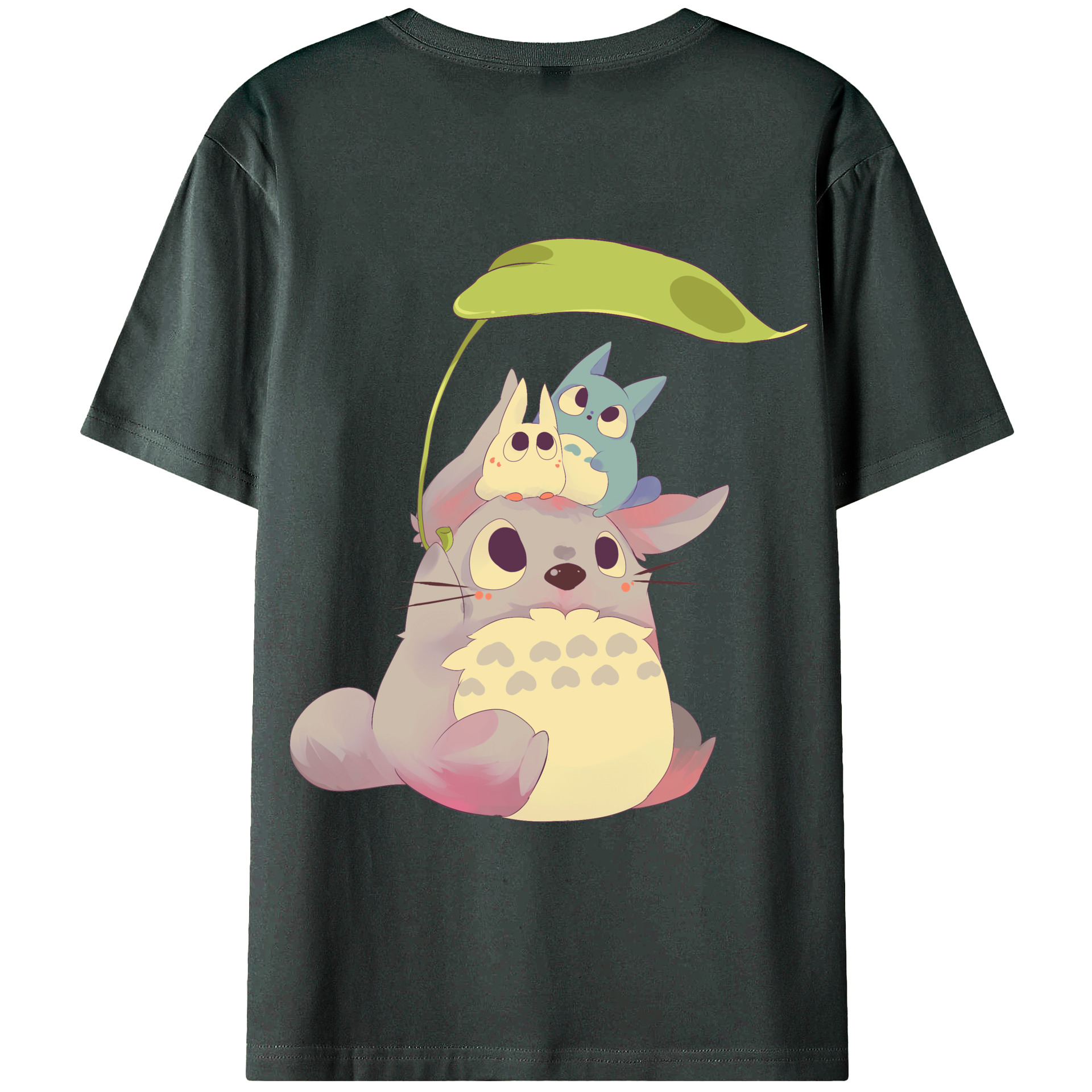 （画像用） となりのトトロ 草壁メイ 草壁サツキ My Neighbor Totoro Satsuki Kusakabe Mei Kusakabe 綿100％ メンズ半袖Tシャツ（バックプリント） 通気性